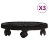 vidaXL Pflanzenroller 3 Stk. 30 cm Durchmesser Schwarz 170 kg