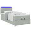 vidaXL Ottoman-Bett mit Matratze & LEDs Hellgrau 80x200 cm Samt