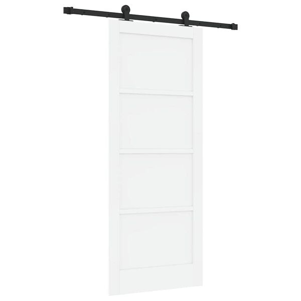 vidaXL Schiebet&uuml;r ORKDAL Wei&szlig; 83 x 202 cm Massives Kiefernholz