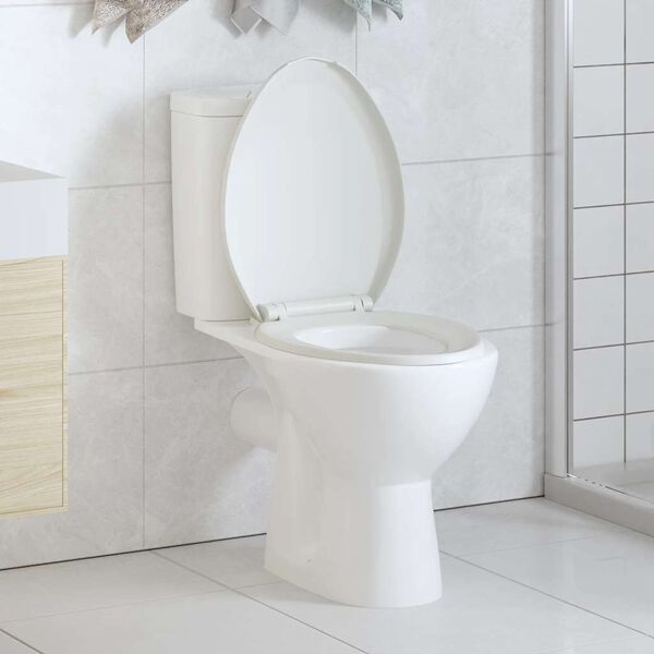vidaXL Toilettensitz mit Absenkautomatik und Quick-Release-Design Wei&szlig;