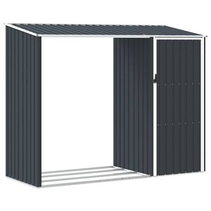 vidaXL Garten Brennholzlager Anthrazit 245x98x159 cm Verzinkter Stahl