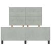 vidaXL Boxspringbett mit Kopfteil Hellgrau 160 x 200 cm Samt