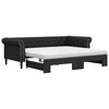 vidaXL Tagesbett Ausziehbar mit Matratzen Schwarz 90x200 cm Kunstleder