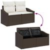 vidaXL Garten-Sofa-Set mit Kissen mit Speicher 11 pcs Braun und Creme