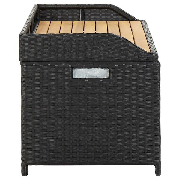 vidaXL Sitzbank mit Stauraum 120 cm Poly Rattan Schwarz