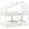 vidaXL Etagenbett mit Dach Wei&szlig; 90x190 cm Massivholz Kiefer