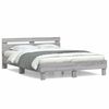 vidaXL Bettgestell mit Kopfteil Grau Sonoma 140x190 cm Holzwerkstoff