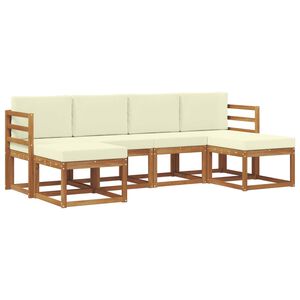 vidaXL Outdoor-Sofagarnitur 6 stk. Natur und Creme