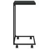 vidaXL Beistelltisch mit Rollen Schwarz 55x35x70 cm Holzwerkstoff