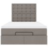 vidaXL Ottoman-Bett mit Matratze Taupe 120x190 cm Stoff