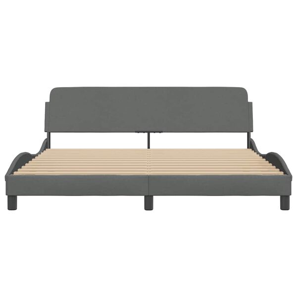 vidaXL Bettgestell "Dover" Dunkelgrau 180x200 cm Stoff