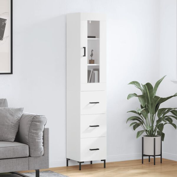 vidaXL Highboard Wei&szlig; 34,5x34x180 cm Holzwerkstoff
