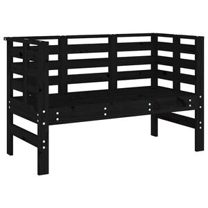 vidaXL Gartenbank Schwarz 111,5x53x71 cm Massivholz Kiefer
