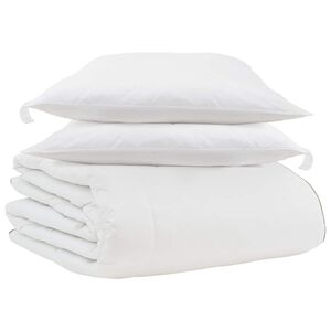 vidaXL Winterbettdecke mit Kissen 3 pcs Wei&szlig; Daunenfeder