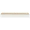 vidaXL Schweberegal Eichen-Optik und Wei&szlig; 50x23x3,8 cm MDF