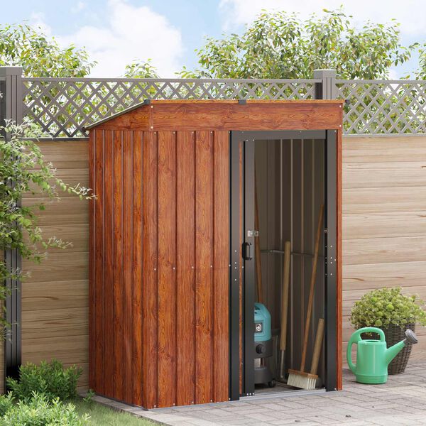 vidaXL Gartenh&uuml;tten Braun 137 x 81 x 180 cm Metall