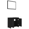 vidaXL Badm&ouml;bel-Set Schwarz Holzwerkstoff
