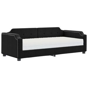 vidaXL Tagesbett mit Matratze Schwarz 90x190 cm Stoff