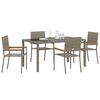 vidaXL Garten Essgruppe 5 pcs Grau Poly-Rattan