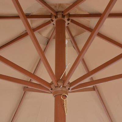 vidaXL Sonnenschirm mit Holz-Mast 300 cm Taupe