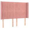 vidaXL Boxspringbett mit Matratze & LED Rosa 140x190 cm Samt