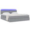vidaXL Bett mit Stauraum und LED mit LED Hellgrau 180 x 200 cm Stoff