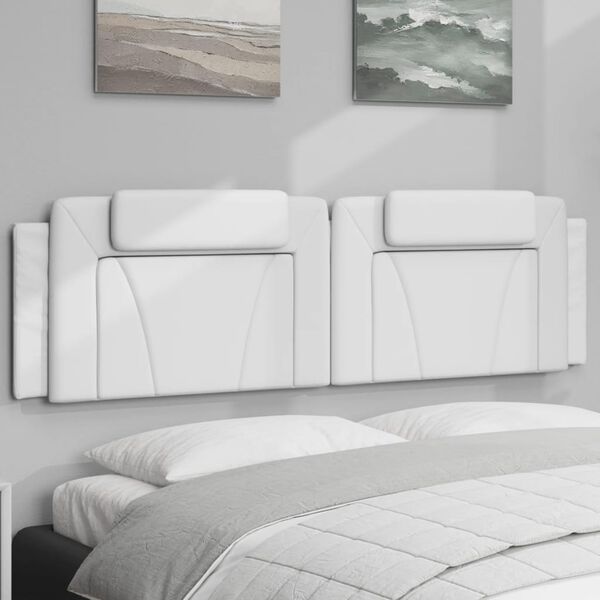vidaXL Kopfteil-Kissen "Viana" Wei&szlig; 180 cm Kunstleder