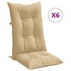 vidaXL Hochlehner-Auflagen 6 Stk. Melange Beige 120x50x7 cm Stoff
