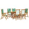 vidaXL Garten Essgruppe 7 pcs Blattmuster Massivholz Akazie