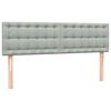 vidaXL Boxspringbett mit Matratze Hellgrau 140x210 cm Samt