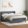 vidaXL Boxspringbett mit Matratze Dunkelgrau 140x220 cm Samt