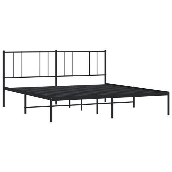 vidaXL Bettgestell mit Kopfteil Metall Schwarz 180x200 cm