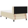 vidaXL Boxspringbett mit Matratze Creme 200 x 90 cm Polyester
