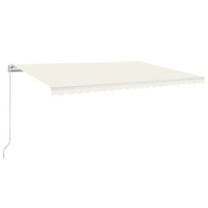 vidaXL Markise Manuell Einziehbar mit LED 500x350 cm Creme