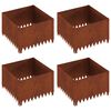 vidaXL Raseneinfassung 4 stk. 60 x 60 x 35 cm Stahl Rostig
