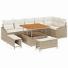 vidaXL Gartensofa-set 9 stk. 7-Sitzanzahl Beige Poly Rattan