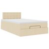 vidaXL Ottoman-Bett mit Matratze & LEDs Creme 120x200 cm Stoff