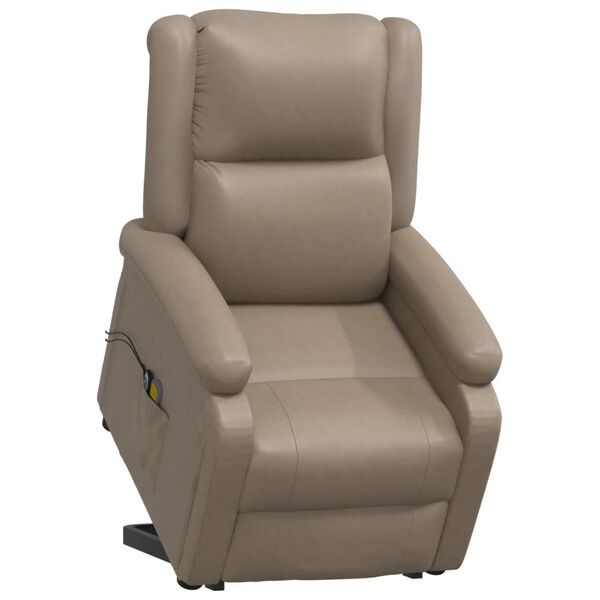 vidaXL Massagesessel mit Aufstehhilfe Cappuccino-Braun Kunstleder