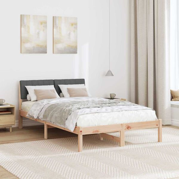 vidaXL Bettgestell Braun und Dunkelgrau 120 x 200 cm Massivholz Kiefer