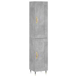vidaXL Highboard Betongrau 34,5x34x180 cm Holzwerkstoff