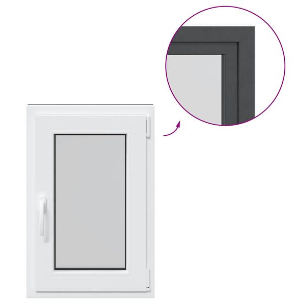 vidaXL Kellerfenster "RISOR" 50x75 cm Drehkipp DIN Rechts Anthrazit