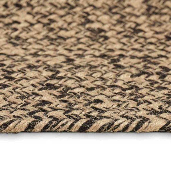 vidaXL Bereichsteppiche Nat&uuml;rlich und Schwarz 120 x 120 cm Jute