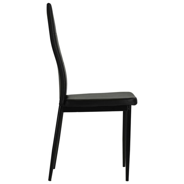 vidaXL Esszimmerst&uuml;hle 6 Stk. Schwarz Kunstleder