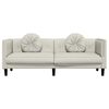 vidaXL Sofa mit Kissen 3-Sitzer Creme Samt