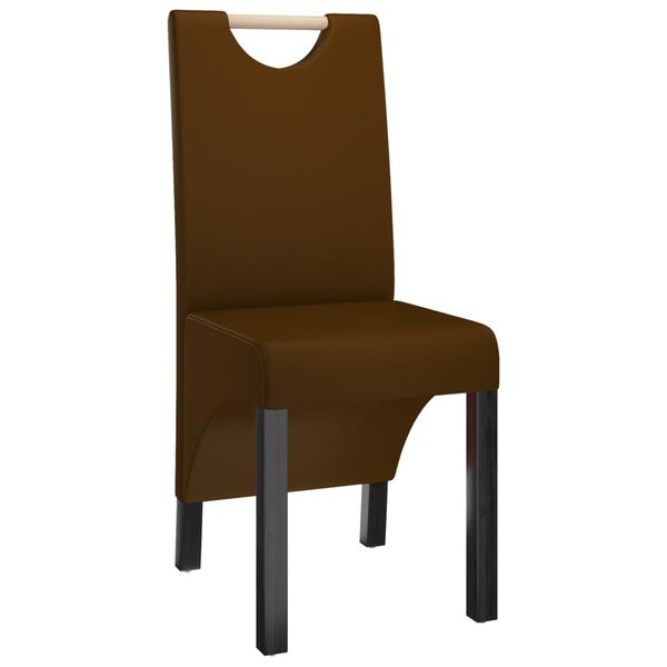 vidaXL Esszimmerst&uuml;hle 6 Stk. Braun Kunstleder