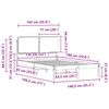 vidaXL Bettgestell mit gepolstertem Kopfteil Dunkelgrau 135 x 190 cm