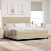 vidaXL LED Boxspringbett Hellgrau und Wei&szlig; 200 x 200 cm Cordstoff
