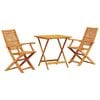 vidaXL Klapp Bistro Set 3 pcs Braun Massivholz Akazie