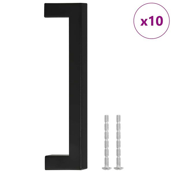 vidaXL M&ouml;belgriffe 10 Stk. Schwarz 128 mm Edelstahl
