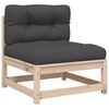 vidaXL 5-tlg. Garten-Sofagarnitur mit Kissen Massivholz Kiefer